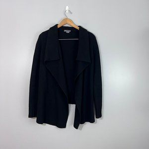 Vince Hi-Lo Open Drape Front Cardigan in Black